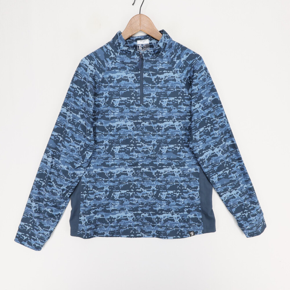 Waggle Pullover Mens XL Blue Camo Quarter Zip Golf Stretch Long Sleeve